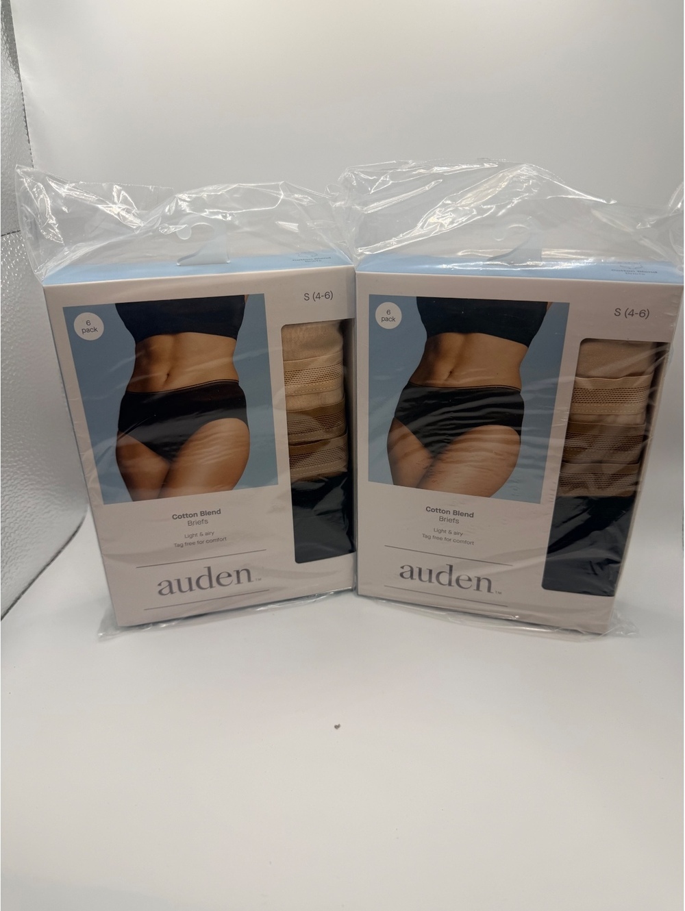 Lot of 2 packs! Auden Cotton Blend Briefs 6-Pack Size Small (4-6)